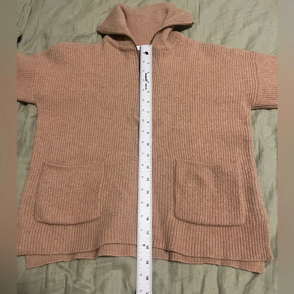 Madewell Merino Wool Blend Half Zip Sweater with Pockets Brown‎ Size Small